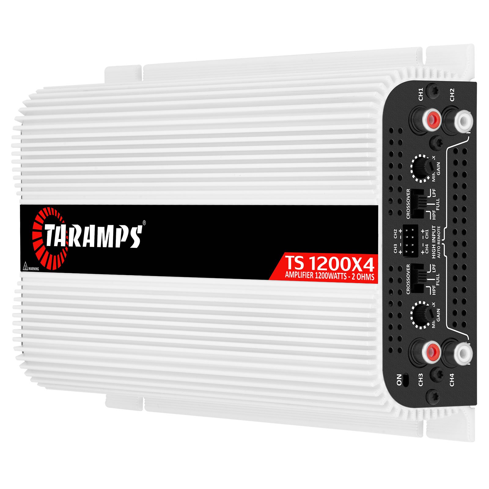 Taramps TS 1200x4 Amplifier Car Audio 1200W RMS 2 Ohms 4 Channels 2 Bridged Channels Fixed RCA Wire Input Multichannel Sound