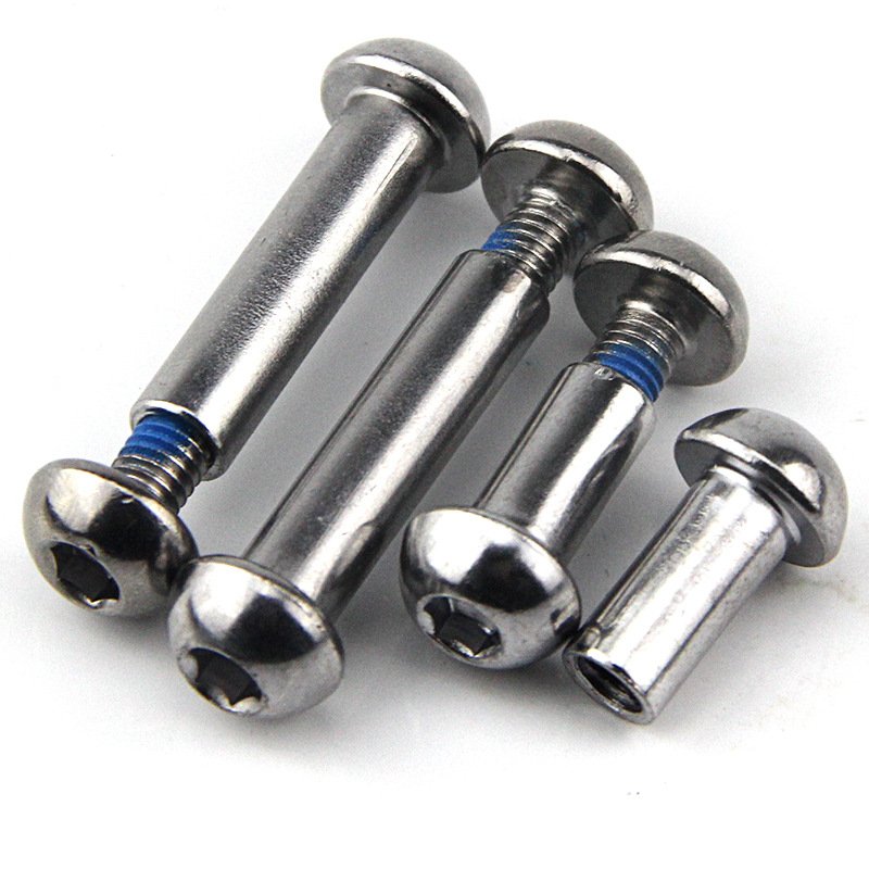 304 stainless steel locking screws nuts chamfered hex socket furniture splint butt bolt M3-M8
