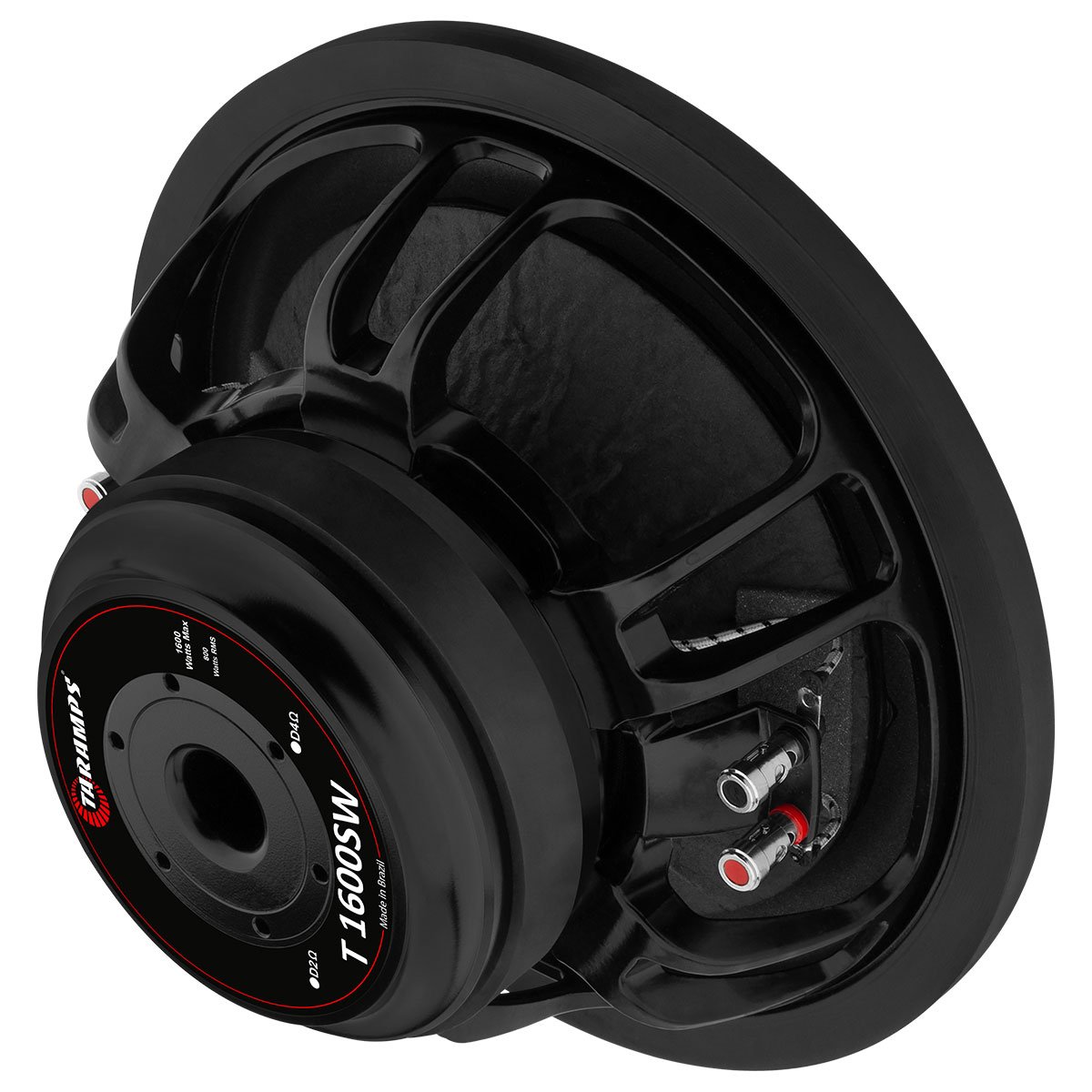 Subwoofer Taramps 12" T1600SW D2 or D4 Ohms Car Audio Speaker 800 Watts Rms 1600W Max Black Color Loudspeaker 12 Inches Powerful
