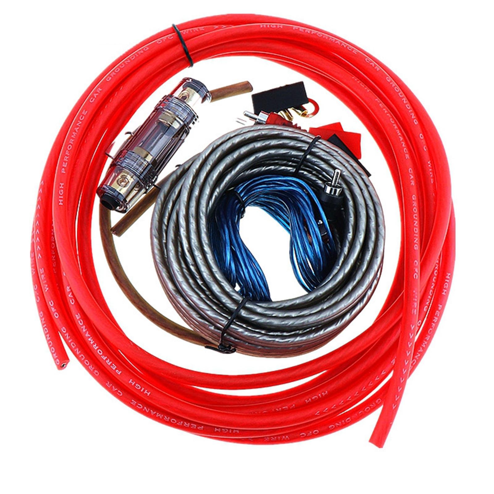 Car Audio Amplifier Wiring Kits 4GA 6GA 8GA Amplifier Installation Kit Car Subwoofer Cable Set (8GA)