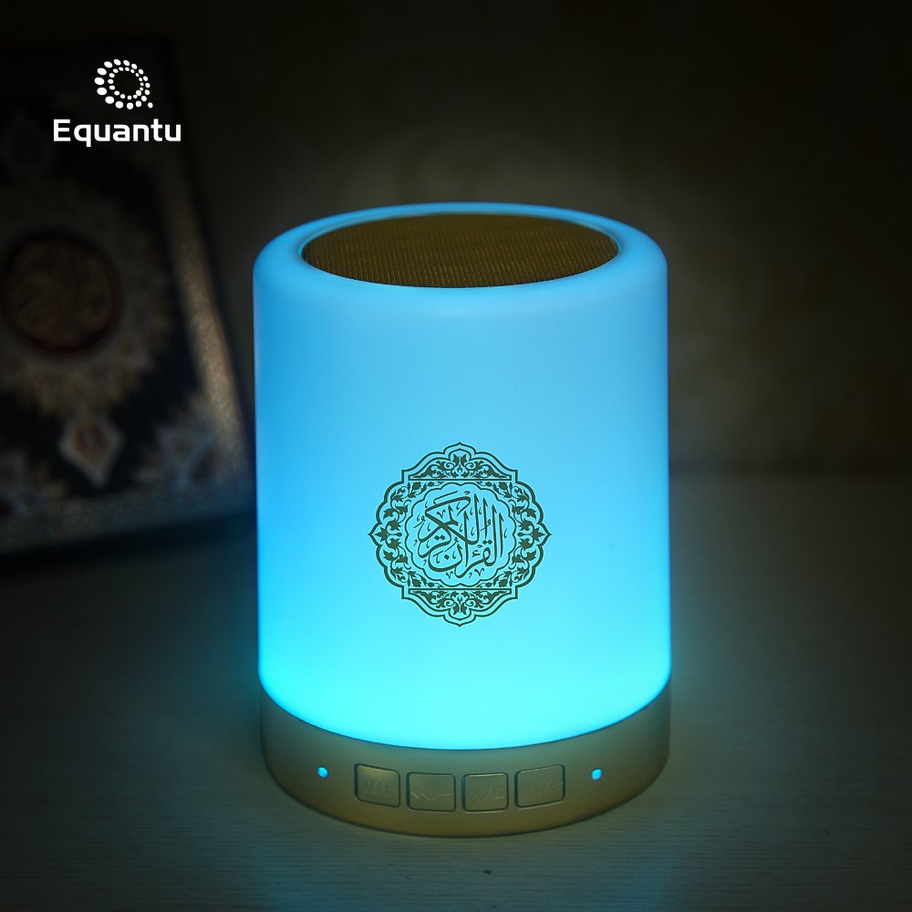 Equantu App control mp3 player Touch lamp LED night light Al quran speaker with full quran inside SQ112