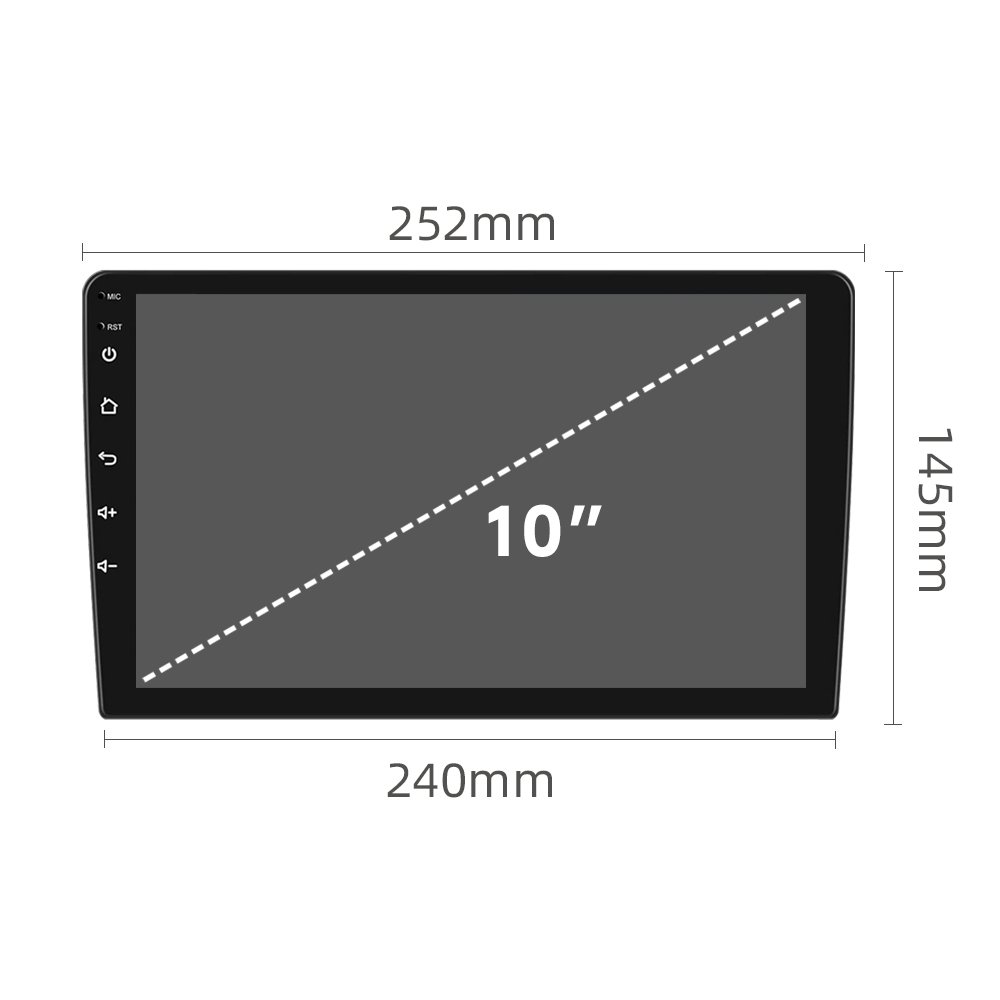 HENMALL Touch Screen 10 Inch Android Car Radio Stereo Universal Gps Audio Player 2DIN Multimedia Player Car Universal Stereo