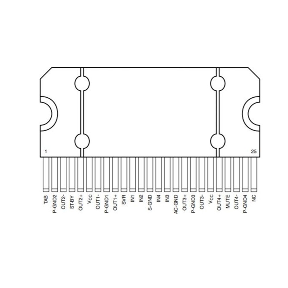 Taidacent 12V AB Class 4*45 W ZIP-25 Linear Tube High Power 4 Channel Quad Bridge Car Sound Radio Amplifier IC Chip TDA7388