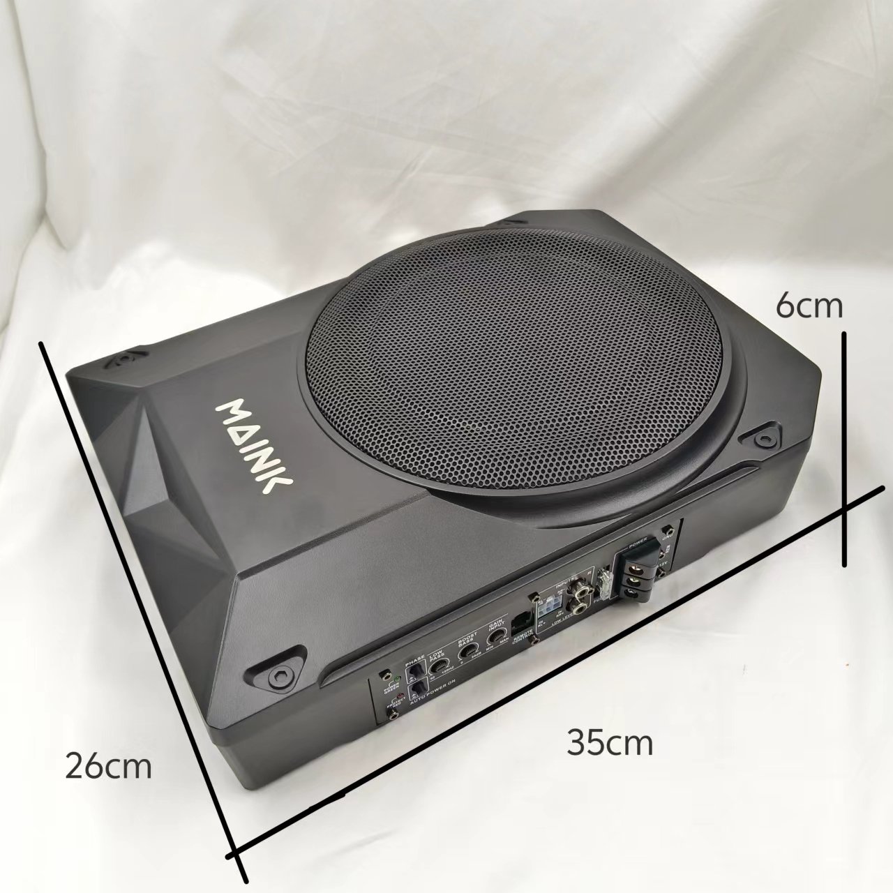 10 Inch Powerful Deep Bass Subwoofer for Car Audio System Active Slim Underseat Subwoofer with Amplifier and Speaker