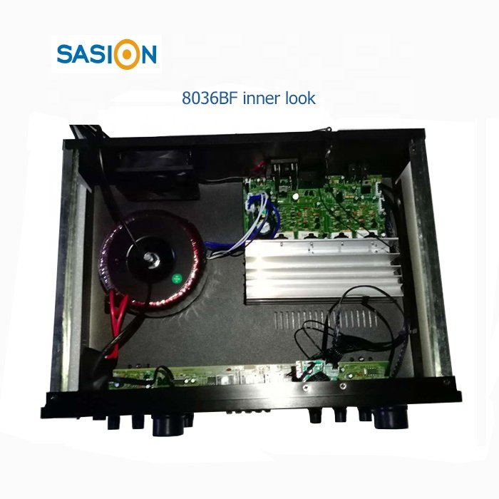 8036BF a Stereo Audio Karaoke Power Amplifier with LCD Screen Display & BT/USB/SD/AUX/MP3/FM Radio Input & Play