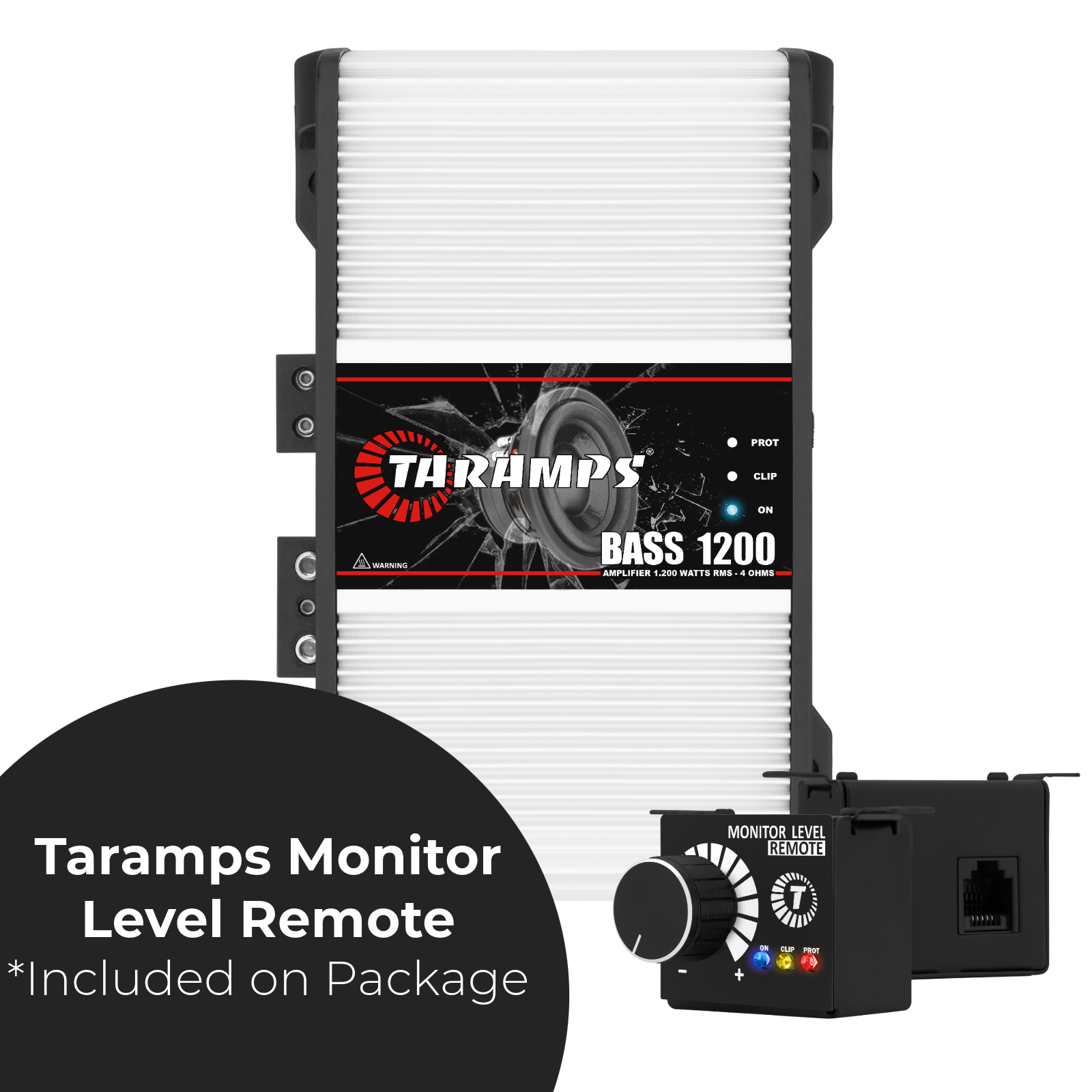 Taramps Bass 1200 4 Ohms Monoblock Amplifier 1200 Watts Rms 1 Channel Full Range RCA/High Level Input Car Audio Sub Bass System