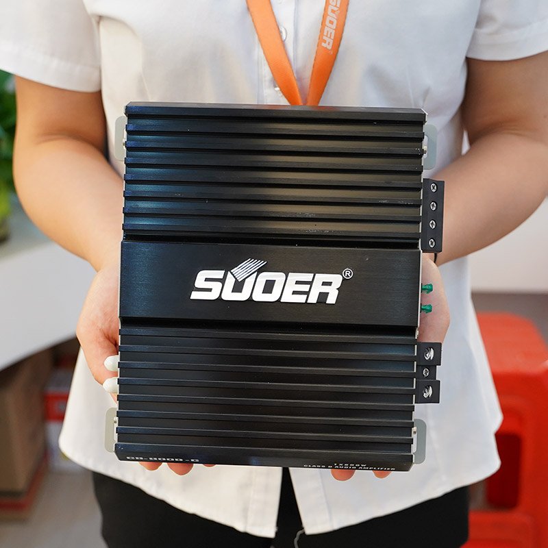 Suoer CB-800D-C 2400W Max Power Class D Monoblock Audio Car Amplifier with Crossovers & Car Woofer