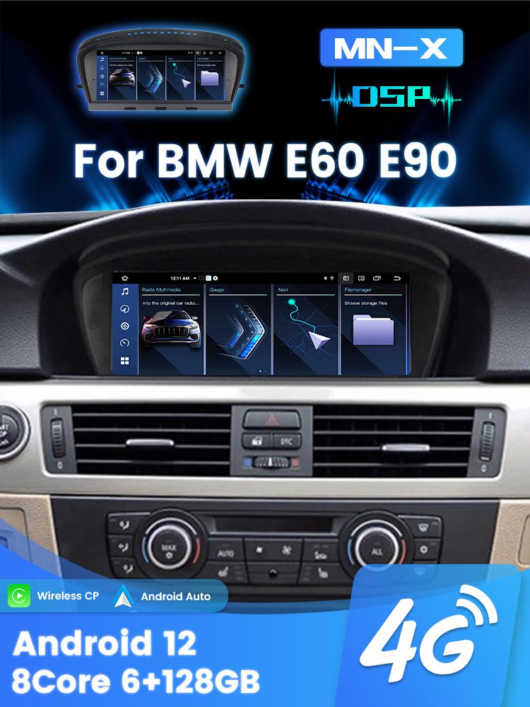 MEKEDE Android Radio for Car BMW E60 8.8inch Stereo Usb Aux Mp3 Smart Screen 6+128G 8core 4G Wifi