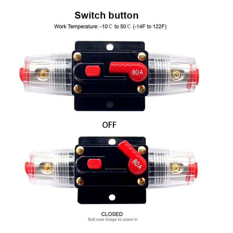20A 30A 40A 50A 60A 70A 80A 100A 125A 150A 200A Self-recovery Circuit Breaker Inline Circuit Breaker Manual Reset Fuses
