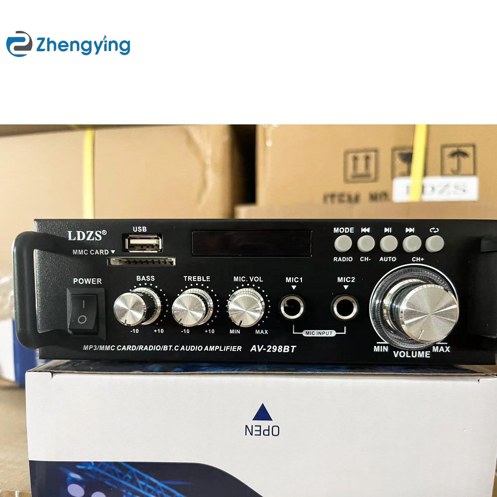 LDZS Professional Amplifier Audio Stereo Power BT FM Radio 2CH Home Theater Amplifiers Mini Amplificador AV-298BT