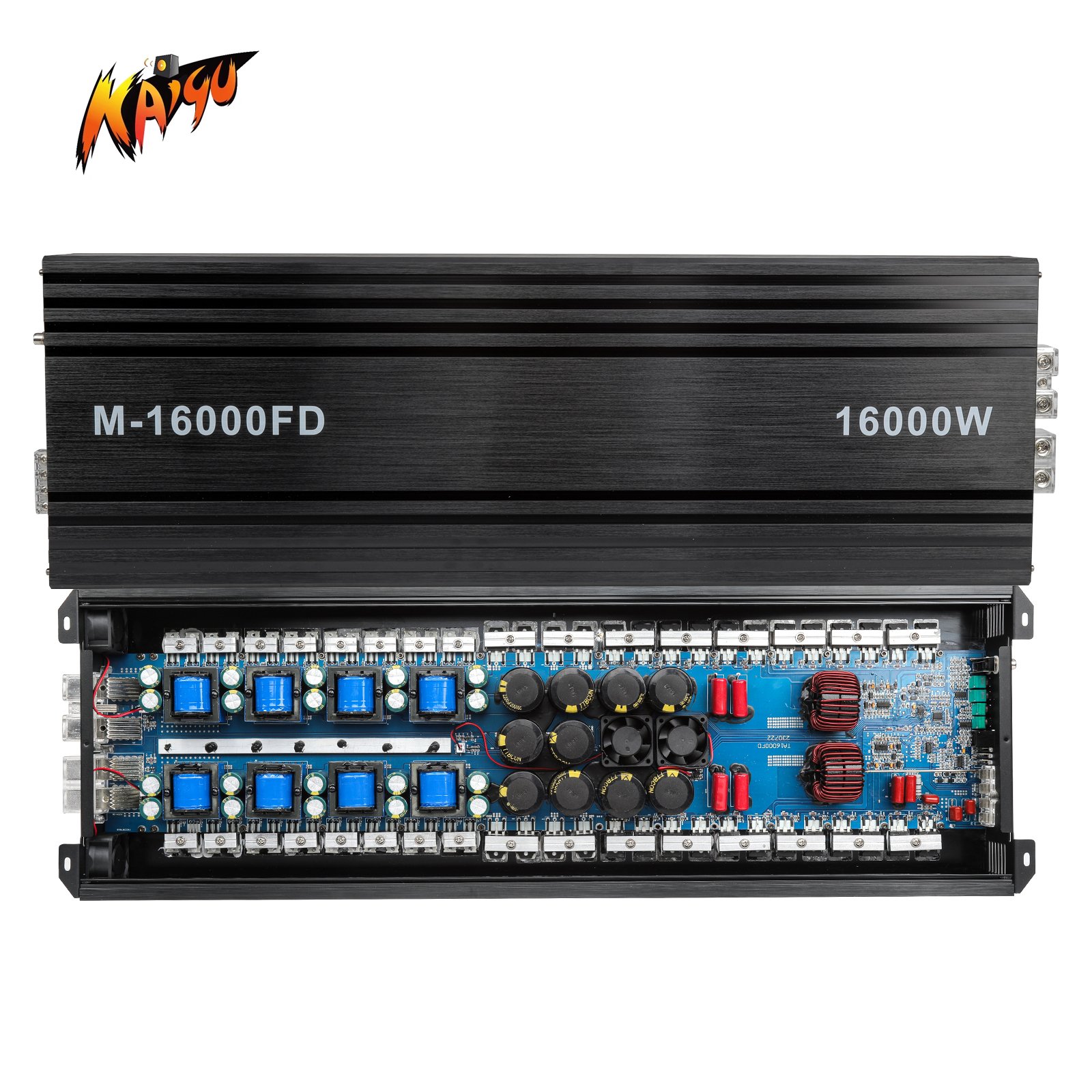 RMS 16000W Brazilian Style Car Subwoofer Amplifier Full Range Strong Bass Peak 32000W Monoblock Car SPL Amplifier Class D