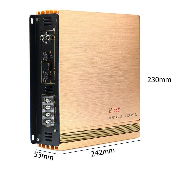 Car Amplifier 2 Channel Power Acustic Car Audio Amplifier 12V Class AB High Power 2-way (H-338)