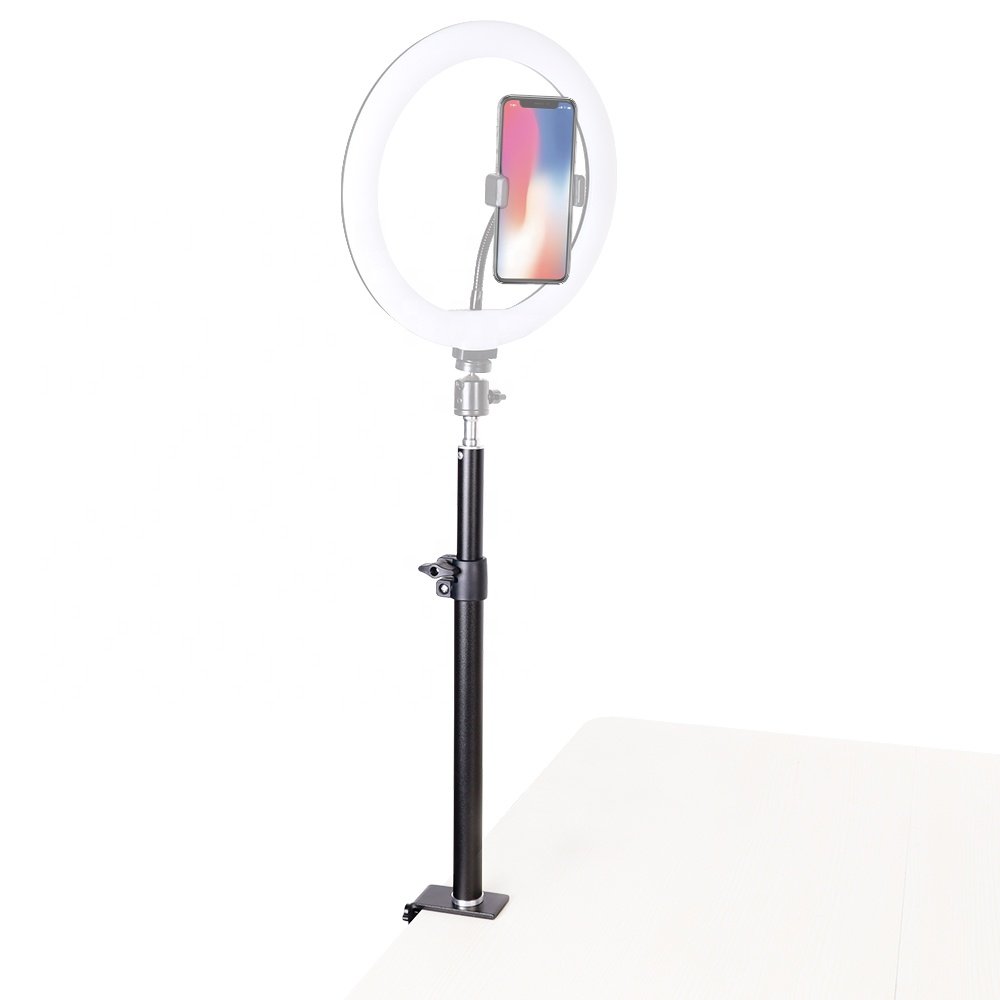 Kaliou Desktop Extension-type Tabletop Metal C Type Clamp Adjustable Light Stands Video Photo Studio Tablet Stand