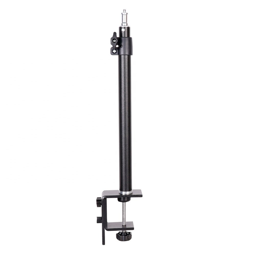 Kaliou Desktop Extension-type Tabletop Metal C Type Clamp Adjustable Light Stands Video Photo Studio Tablet Stand