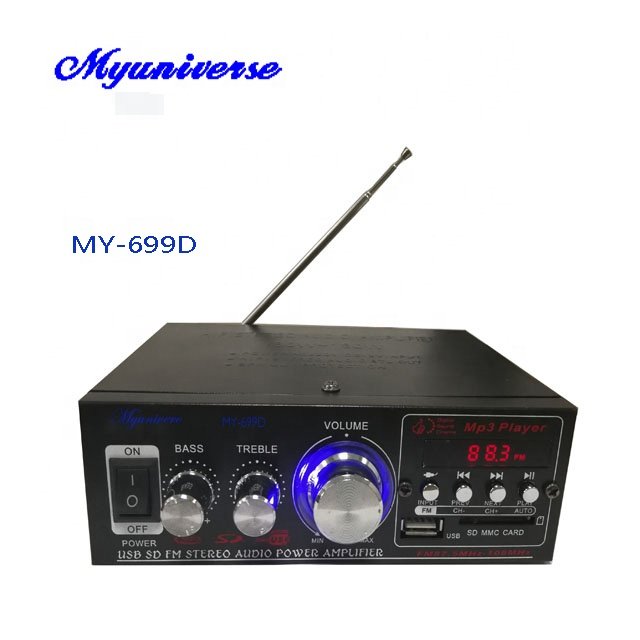 DC12V Stereo Audio Car Amplifier with USB/SD/FM/digital Display/BT