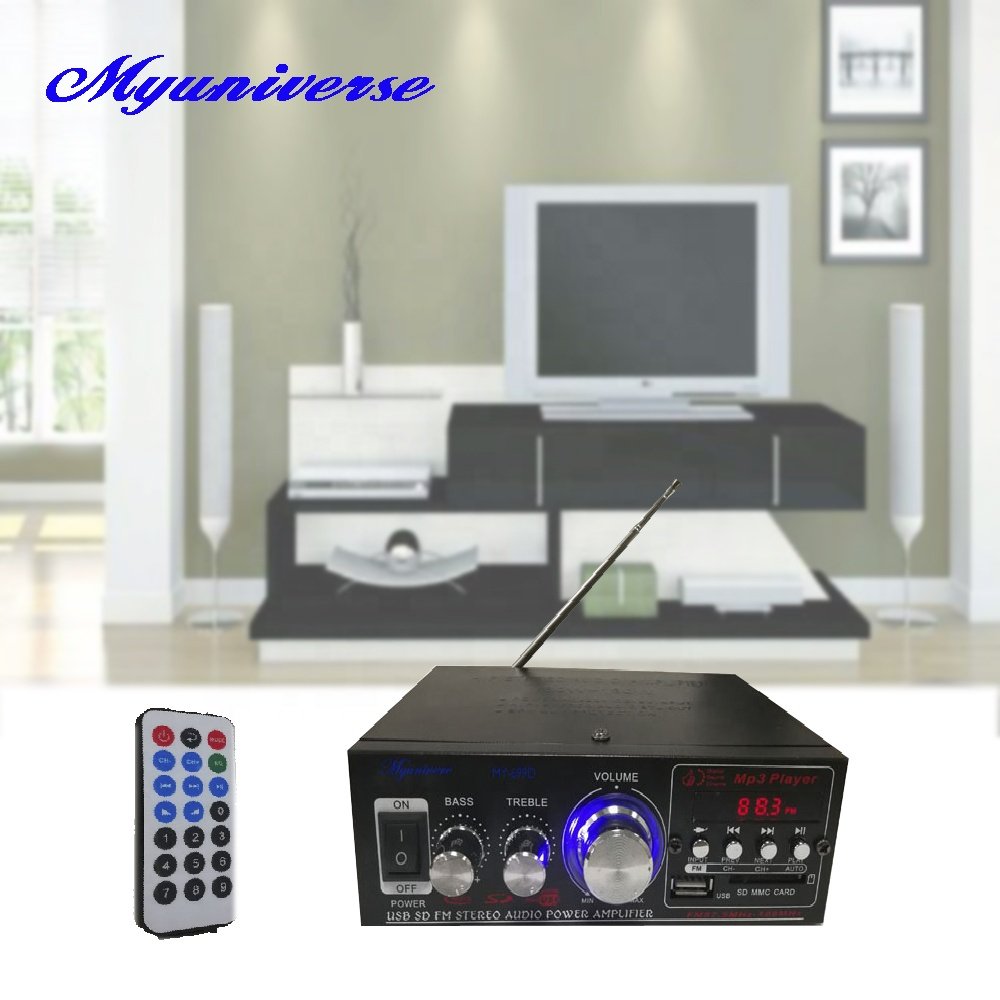 DC12V Stereo Audio Car Amplifier with USB/SD/FM/digital Display/BT
