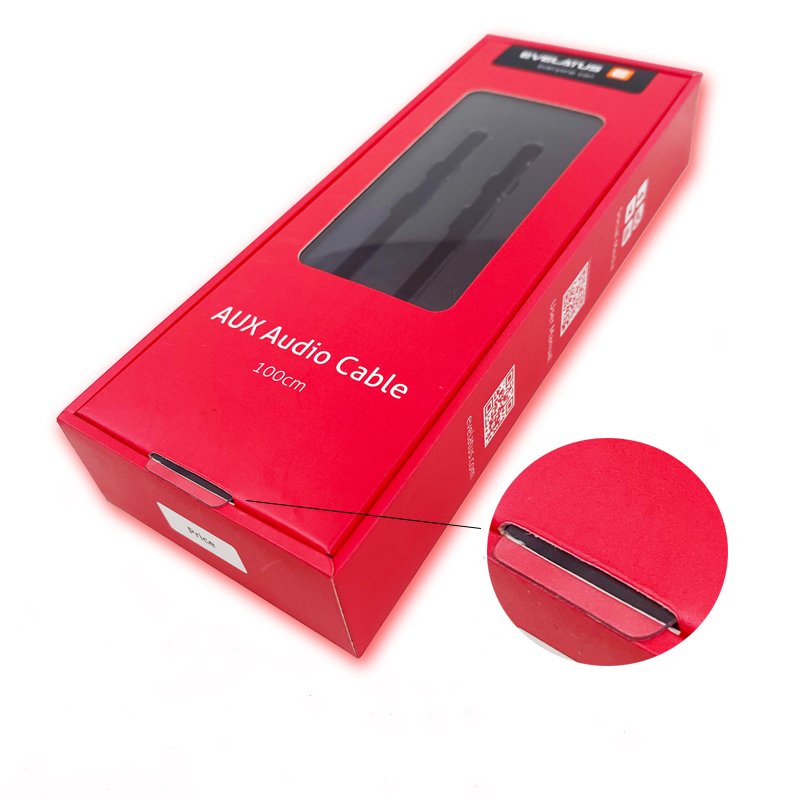 Recyclable Cardboard Paper Box Audio Cable Portable Charger USB Data Cable Packaging Paper Gift Box with Insert PS Blister Tray