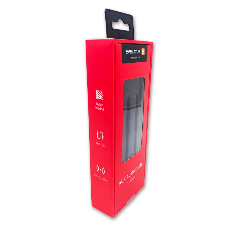 Recyclable Cardboard Paper Box Audio Cable Portable Charger USB Data Cable Packaging Paper Gift Box with Insert PS Blister Tray