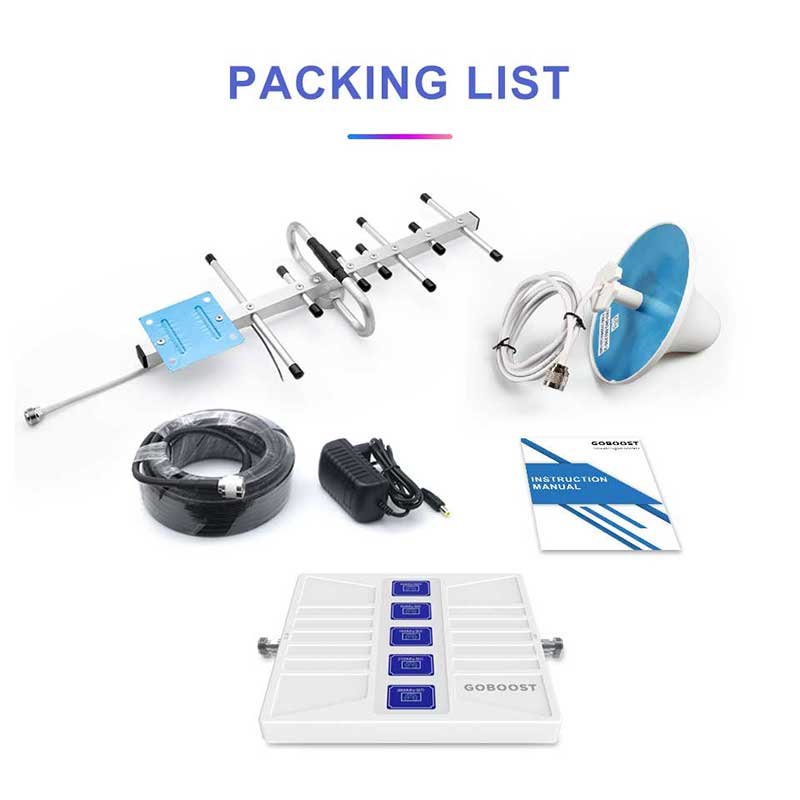Goboost New Five-Band Smart Repeater B7 B28 GSM DCS 1800 WCDMA Mobile Cellular Signal Booster Smart Phones 4G 3G LTE 5G ROHS