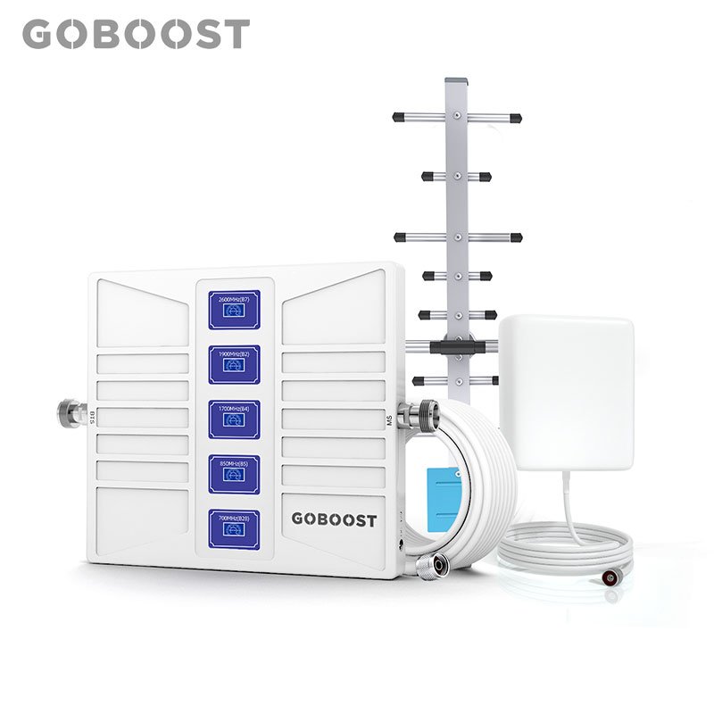 Goboost New Five-Band Smart Repeater B7 B28 GSM DCS 1800 WCDMA Mobile Cellular Signal Booster Smart Phones 4G 3G LTE 5G ROHS