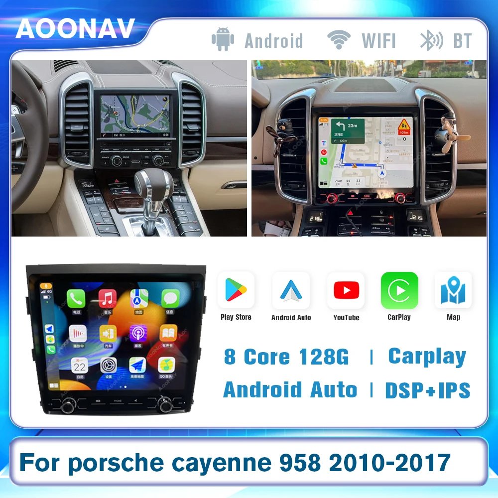 8.4 Inch Car Radio for Cayenne 958 2010-2017 128GB Car Stereo HD Touch Screen Multimedia Player Head Unit