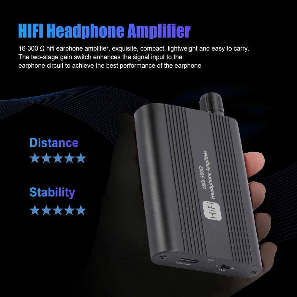 Class A Headphone Amplifier HiFi 3.5mm Audio Amp 160-300 Ohm For Speaker MP3 Player Computer Phone