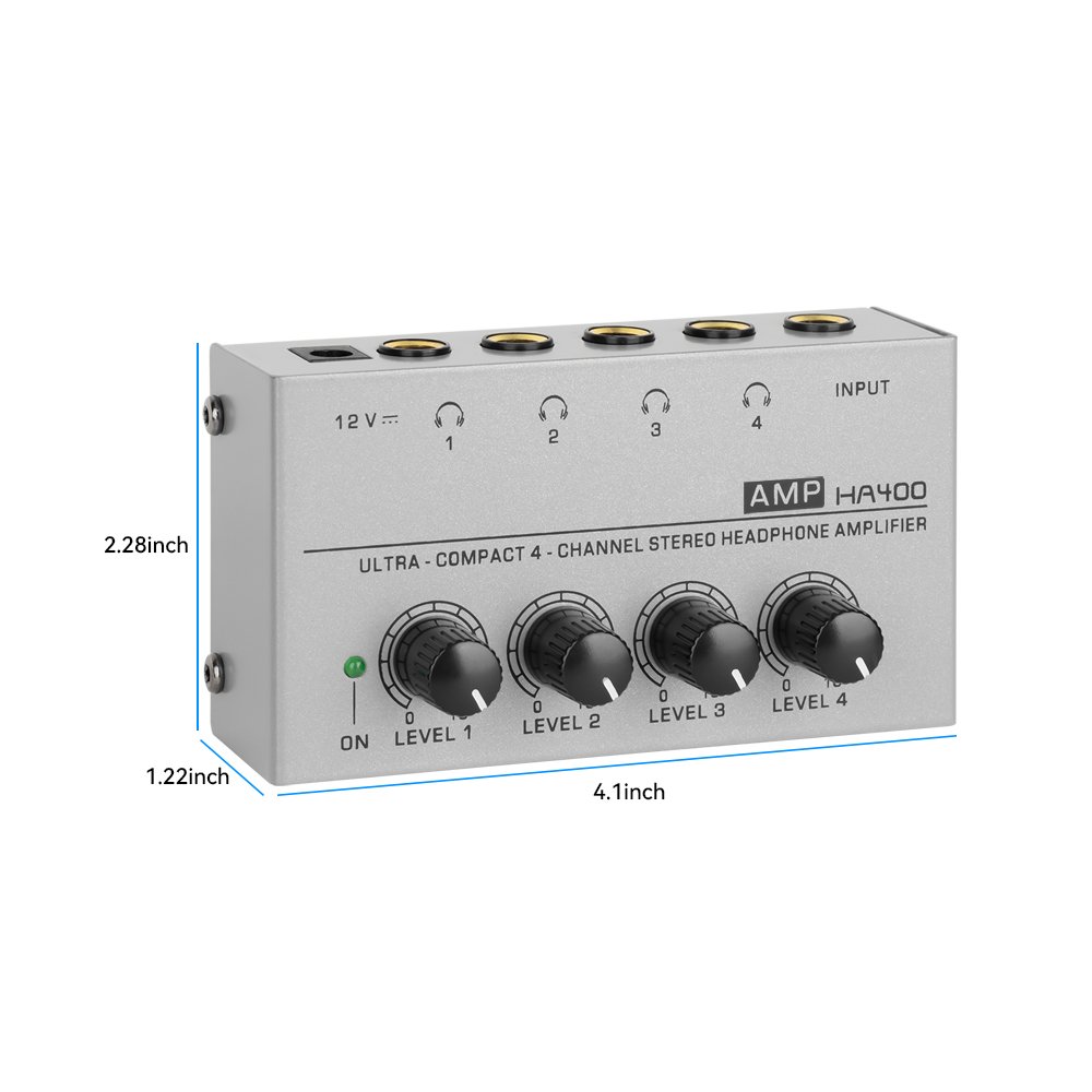 Professional Audio Mini Amplifier Recording Studio Headset Monitoring 4 Channel Headphone Amplifier