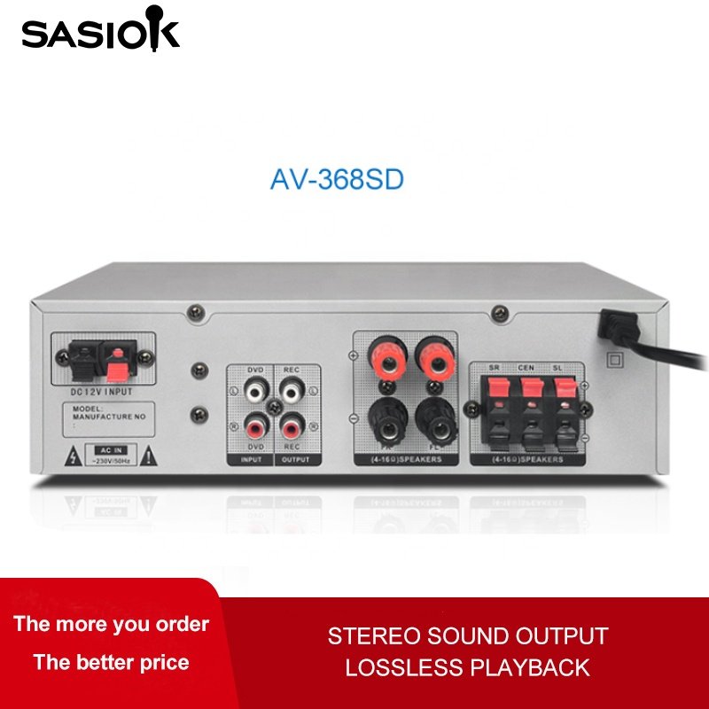 Hot Selling 5000W AV-368SD HI-FI Around Sound Mic. Delay/echo Professional Karaoke Amplifier