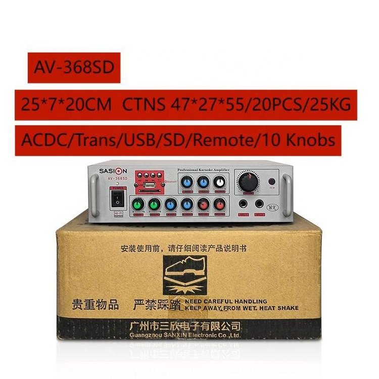 Hot Selling 5000W AV-368SD HI-FI Around Sound Mic. Delay/echo Professional Karaoke Amplifier