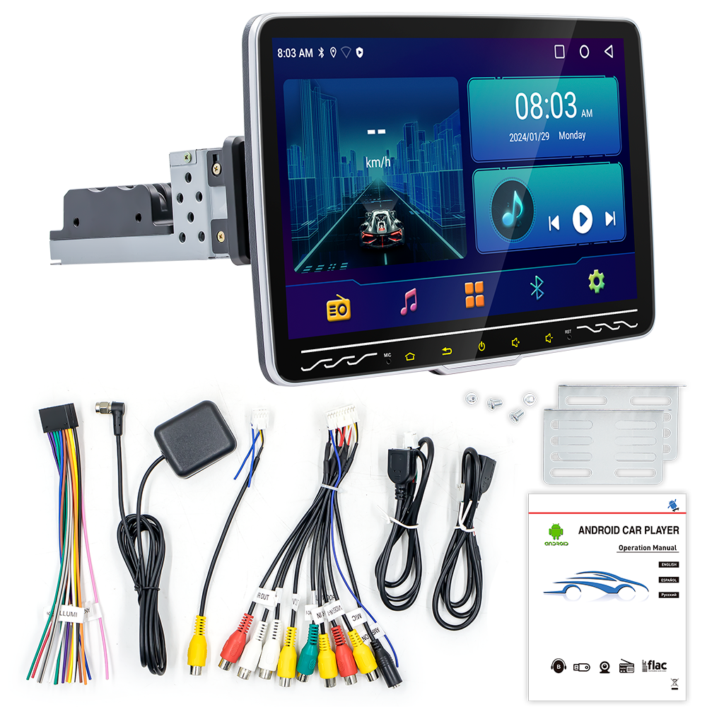 BQCC 10.1" 1Din Quad/Octa Core Android 13 Car Radio Carplay WIFI GPS BT 4G Car Player USB DSP 32EQ Carplay Mirrorlink Car Stereo