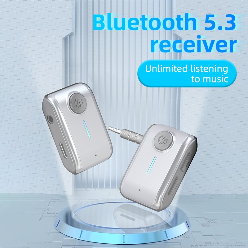 Bluetooth 5.3 Car Kit Adapter 3.5mm Aux Hands Free Stereo Wireless Music bluetooth Audio Receiver for Car TV Earphone