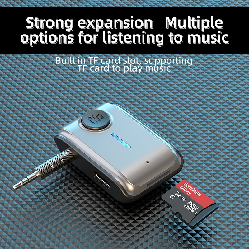 Bluetooth 5.3 Car Kit Adapter 3.5mm Aux Hands Free Stereo Wireless Music bluetooth Audio Receiver for Car TV Earphone