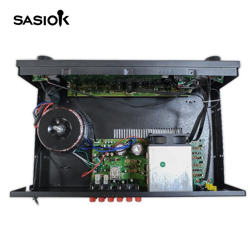 600W HIFI Around Sound AV-735A Stereo Audio System Home Theater Karaoke Amplifier with BT/USB/SD/AUX/ECHO/BALANCE Functions.