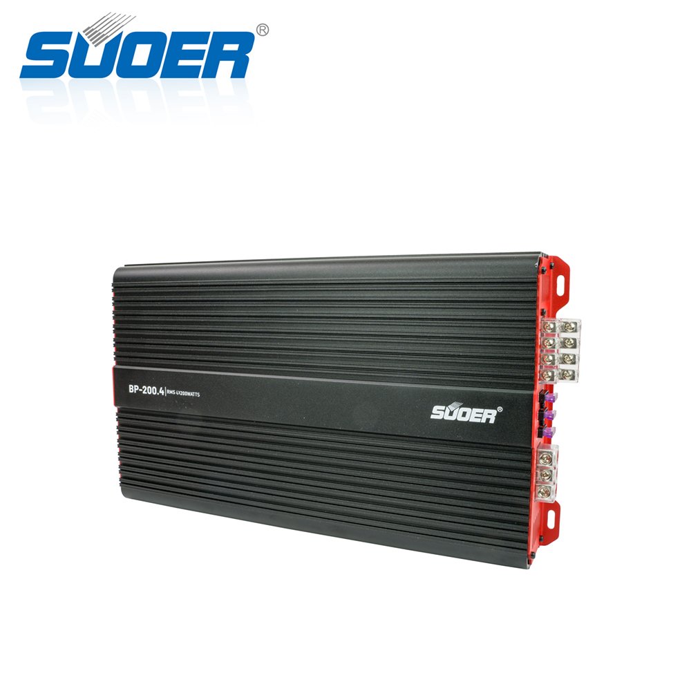 Suoer BP-200.4 Car Amplifier Class AB 4 Channel 2500w Max Big Power 4 Channel Car Amplifier