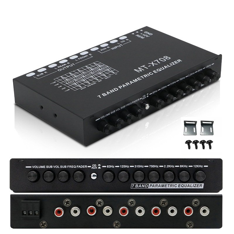 New EQ7 Metal 7 Band Equalizer Audio Car DSP Car Subwoofer Amplifier Audio Car