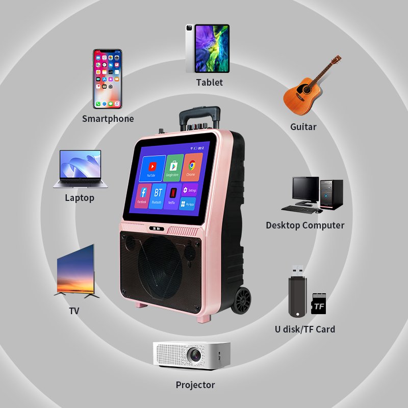 N60 Portable mobile handcart pull rod mobil Audio video intelligent sound mp3 mp4 player sound speaker