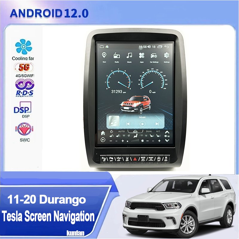 13 Inch Android Touch Screen Radio Buetooth-enabled Carplay Stereo for Dodge Durango Str 2011 2012 2013 2020 Car Navigation