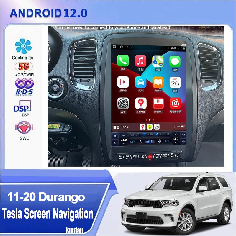 13 Inch Android Touch Screen Radio Buetooth-enabled Carplay Stereo for Dodge Durango Str 2011 2012 2013 2020 Car Navigation