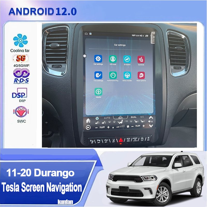 13 Inch Android Touch Screen Radio Buetooth-enabled Carplay Stereo for Dodge Durango Str 2011 2012 2013 2020 Car Navigation