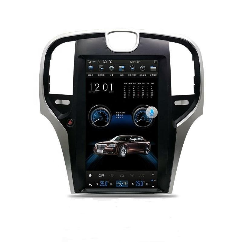 13.6 Inch Car Android Radio Vertical Tesla Style Touch Screen for Chrysler 300 300c 2013 - 2023 Auto Dashboard Accessories