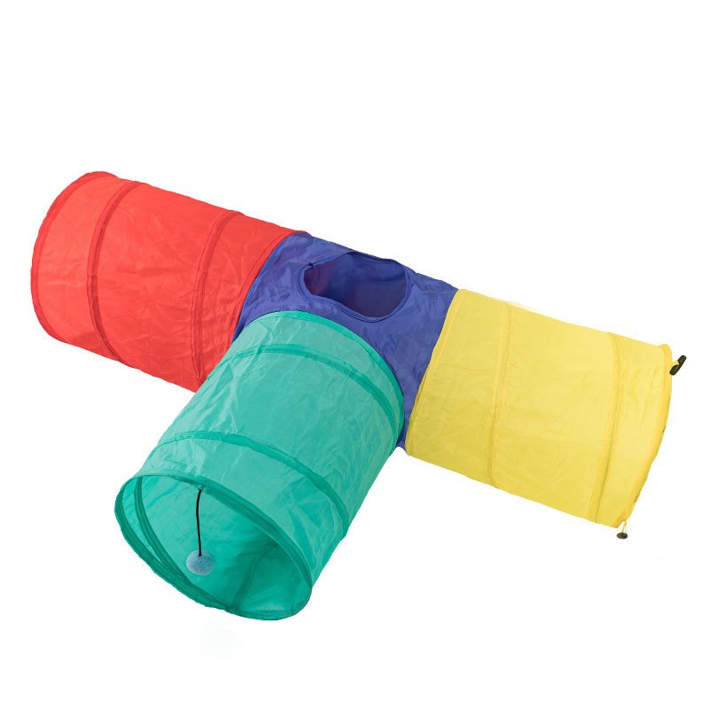 Joypet Factory Direct Sale Cat Tunnel Bed Interactive Tunnel Toy Tube with Collapsible Washable Bed for Small Medium Large Cat