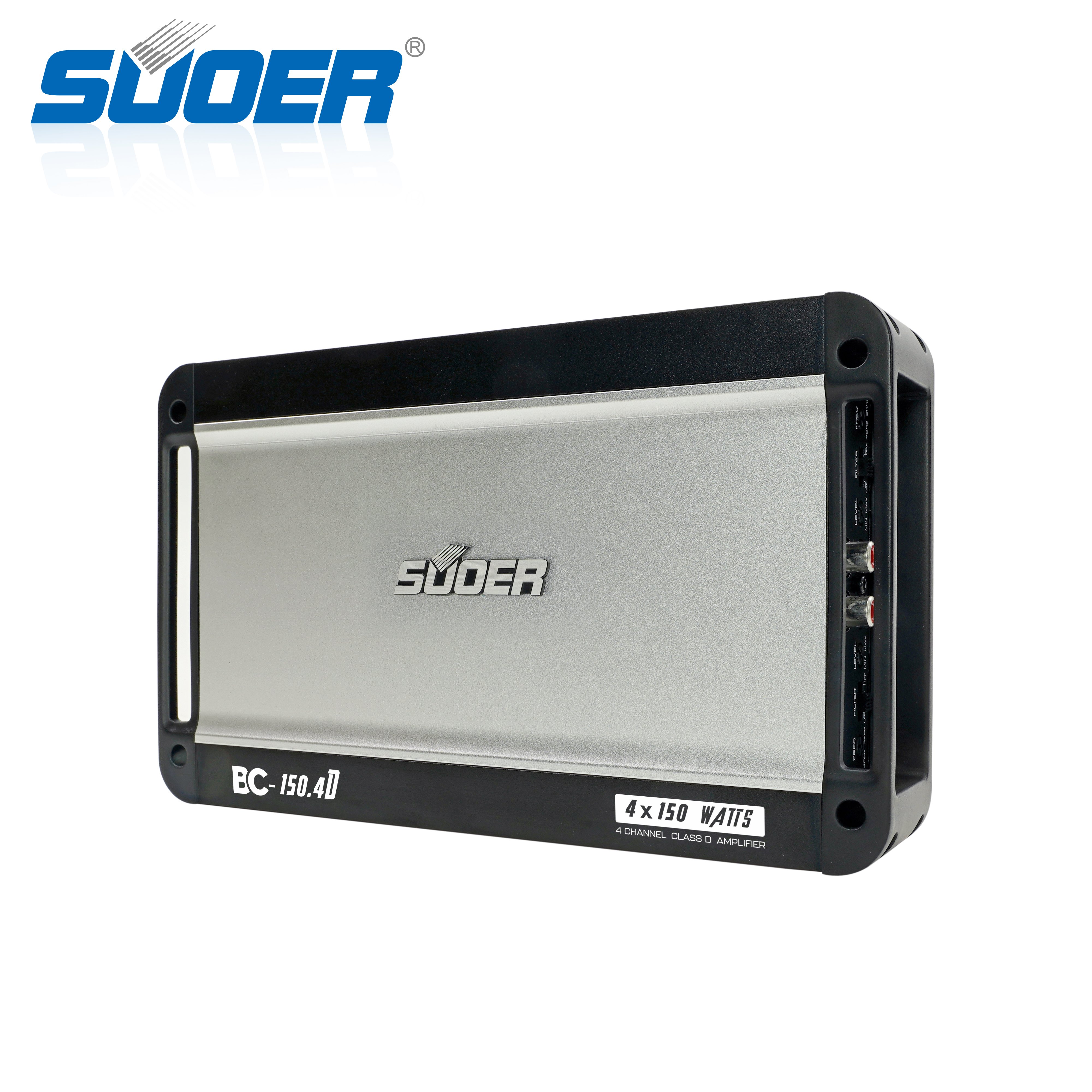 Suoer BC-150.4 Hot Sale 2000 Watts 4 Channel Car Amplifier with 150 Watts Class D Featuring Crossovers Combination