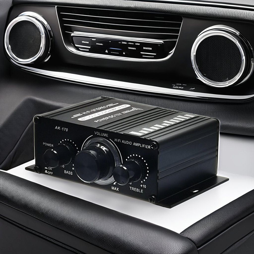 Ak170 2-Channel HiFi Car Audio Amplifier with 20W+20W Subwoofer Class AB Aluminium Material Features Crossovers Equalizers