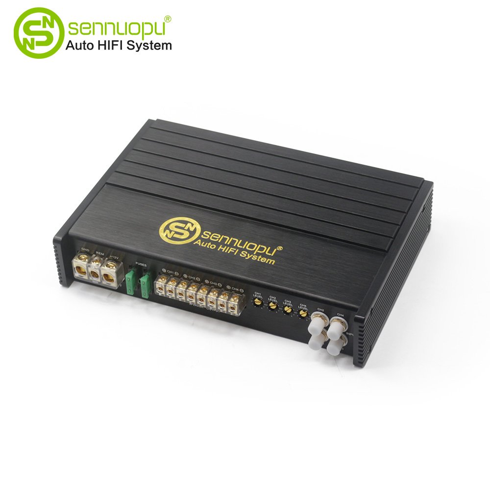 Sennuopu HQ-200.4A 4-Channel Class AB Car Amplifier Aluminium with Equalizers and Crossovers