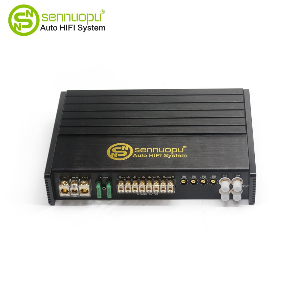 Sennuopu HQ-200.4A 4-Channel Class AB Car Amplifier Aluminium with Equalizers and Crossovers