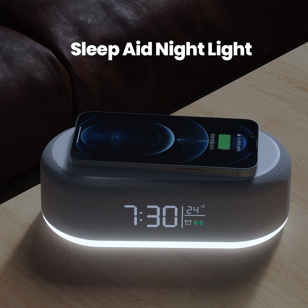 Best Seller 15W Fast Charging 1200mAh Wireless Charger Stand Bluetooth Speaker With Led Light