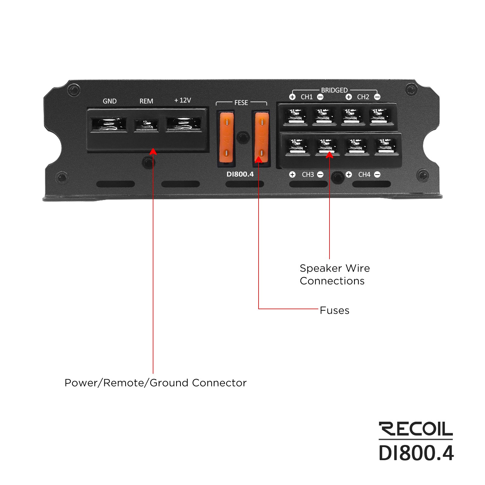 DI800.4 Is a Super Powerful, Efficient, and Highly Reliable Four Channel Class-D Full-range Car Amplifier