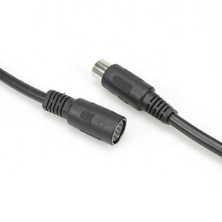 Custom 13-Pin Cord, Male to Female Din Data Lead Cable DIN 13 Pin Amplifier Extension Cable for Car Camera System