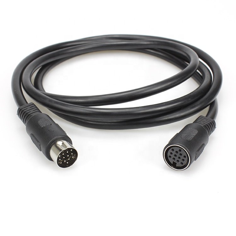 Custom 13-Pin Cord, Male to Female Din Data Lead Cable DIN 13 Pin Amplifier Extension Cable for Car Camera System