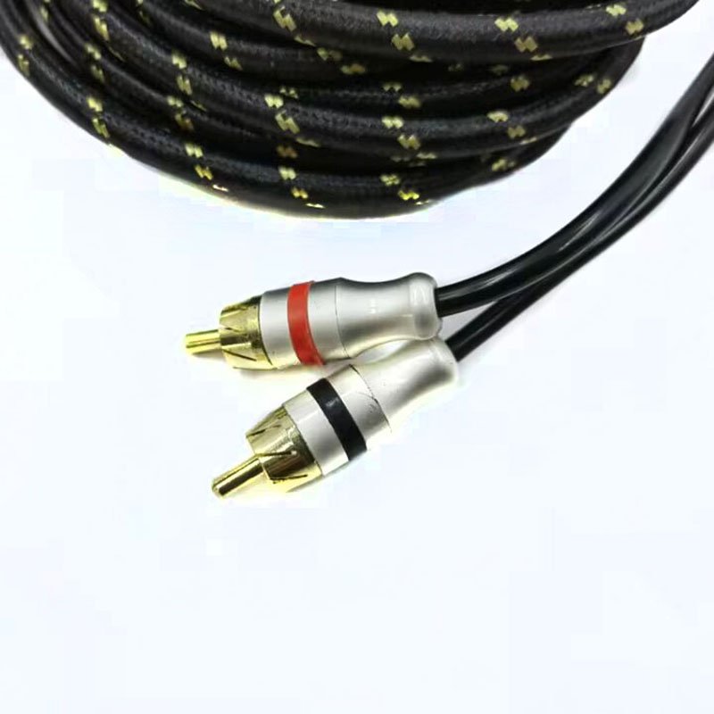 High Quality Dc 17 Feet 2 4 Channel Twisted Pair Male to Male Plug RCA Cable Stereo Audio Car Cables